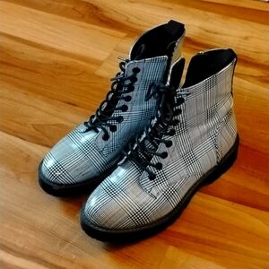 Woman's Plaid Combat boots